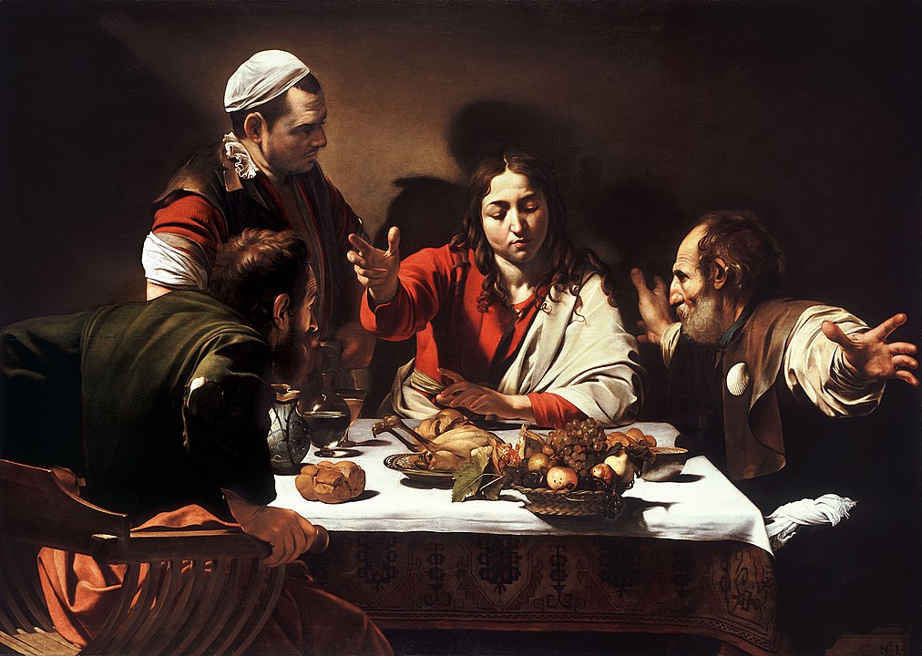 image de emmaus par carravagio